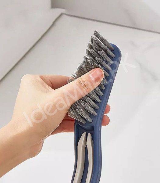 2-in-1-pp-handle-cleaning-brush-with-pet-bristles-and-integrated-hair-pickup-clip-for-bathroom-shower-drain-and-grout-scrubbing-product-image