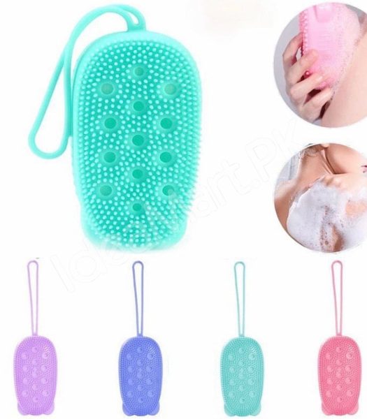 silicone-double-sided-bath-brush-with-soap-holder-soft-bristles-for-full-body-cleaning-spa-and-baby-shower-product-image