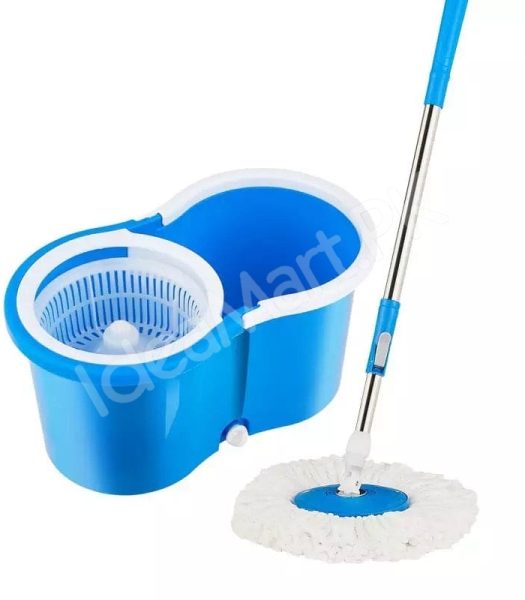 360-rotating-microfiber-spin-mop-dual-chamber-bucket-set-with-self-wringing-strainer-for-efficient-wet-floor-cleaning-product-image