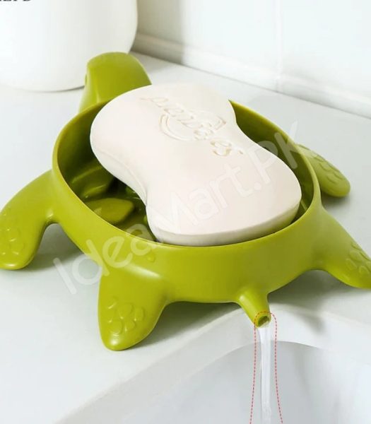 cute-green-slotted-turtle-soap-holder-dish-bathroom-countertop-shower-bar-drainer-product-image