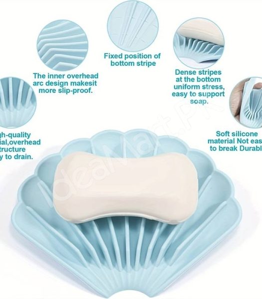 shell-shaped-self-draining-bathroom-soap-dish-for-sink-edge-countertop-quick-drying-product-image