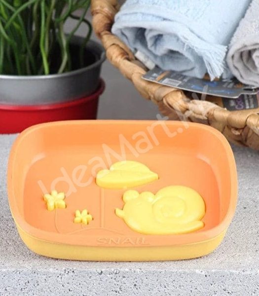 set-of-4-double-layered-snail-design-plastic-soap-dish-for-bathroom-kitchen-countertop-with-self-draining-quick-dry-feature-product-image