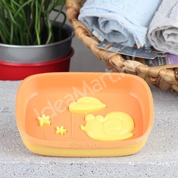 set-of-4-double-layered-snail-design-plastic-soap-dish-for-bathroom-kitchen-countertop-with-self-draining-quick-dry-feature-product-image