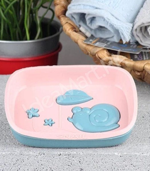 set-of-4-double-layered-snail-design-plastic-soap-dish-for-bathroom-kitchen-countertop-with-self-draining-quick-dry-feature-product-image