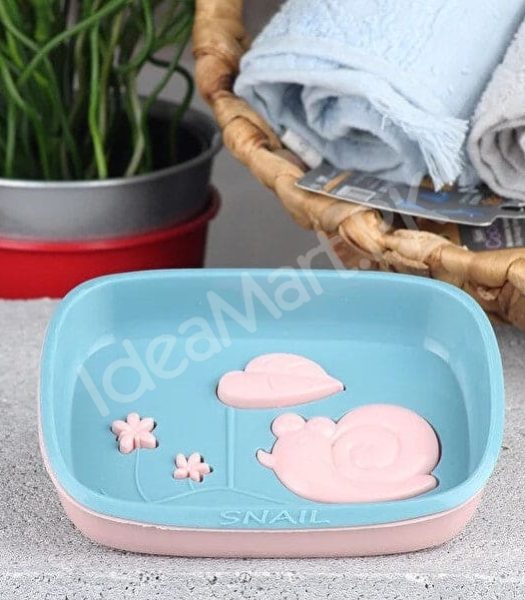 set-of-4-double-layered-snail-design-plastic-soap-dish-for-bathroom-kitchen-countertop-with-self-draining-quick-dry-feature-product-image