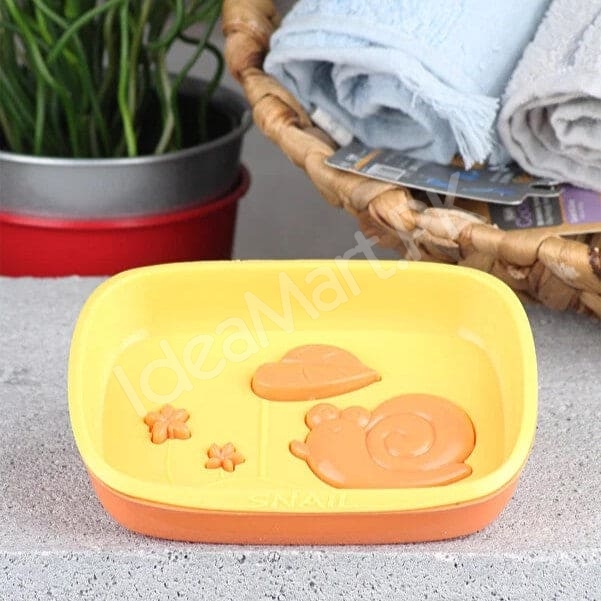 set-of-4-double-layered-snail-design-plastic-soap-dish-for-bathroom-kitchen-countertop-with-self-draining-quick-dry-feature-product-image